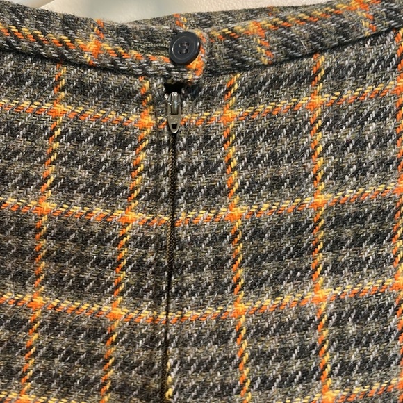 Vintage Wool Green Plaid A-Line mini Skirt Size XS - Picture 4 of 7
